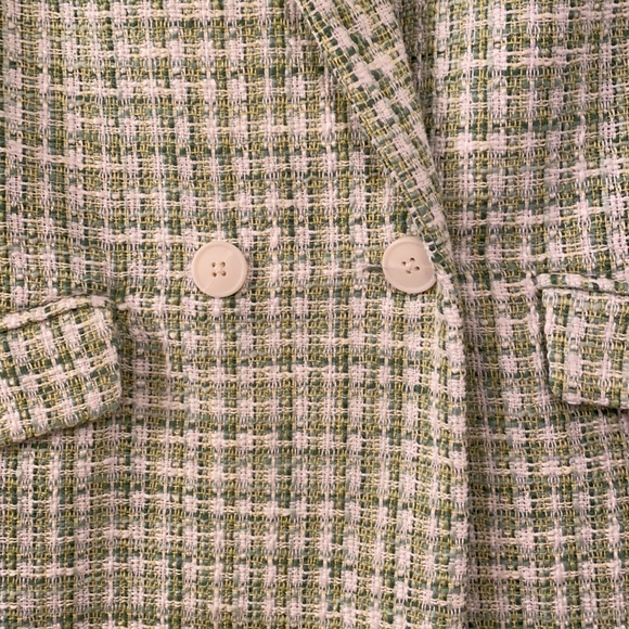 Nwt Stradivarius Ss Green Tweed Blazer 